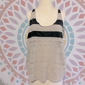 We The Free Stripped with Lace Tank